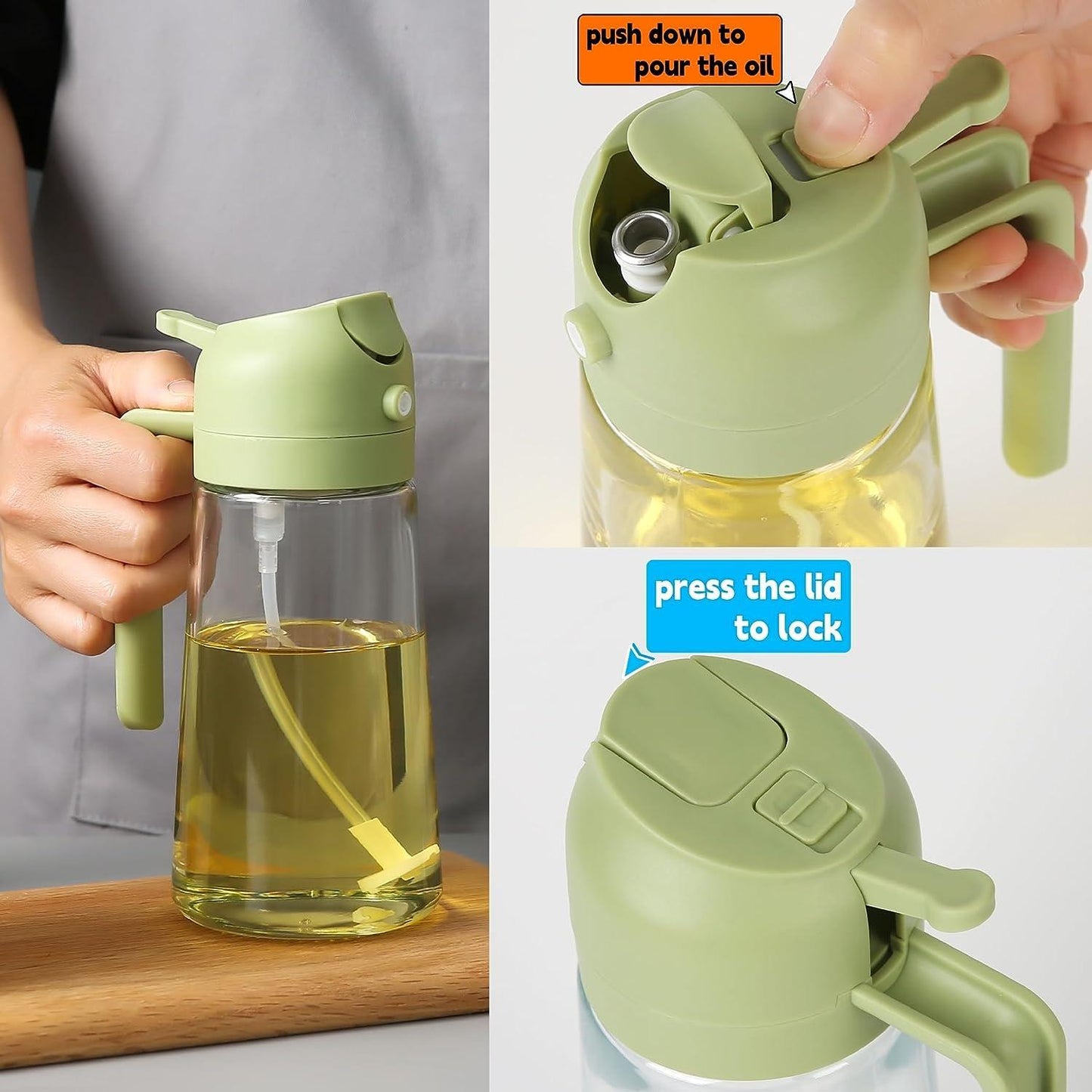 500ml Portable Glass Oil Sprayer & Dispenser | Dual Function for Cooking & BBQ