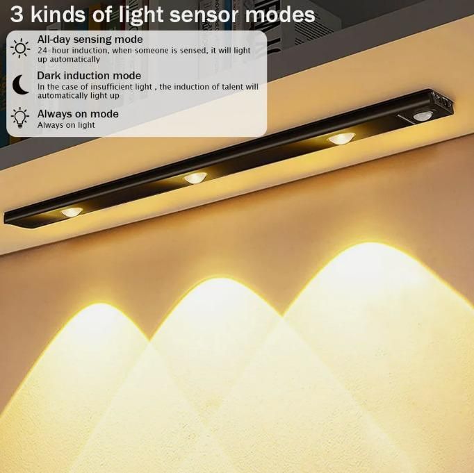 LED PIR Motion Sensor Cabinet Light – USB Rechargeable, Wireless & Stick-On