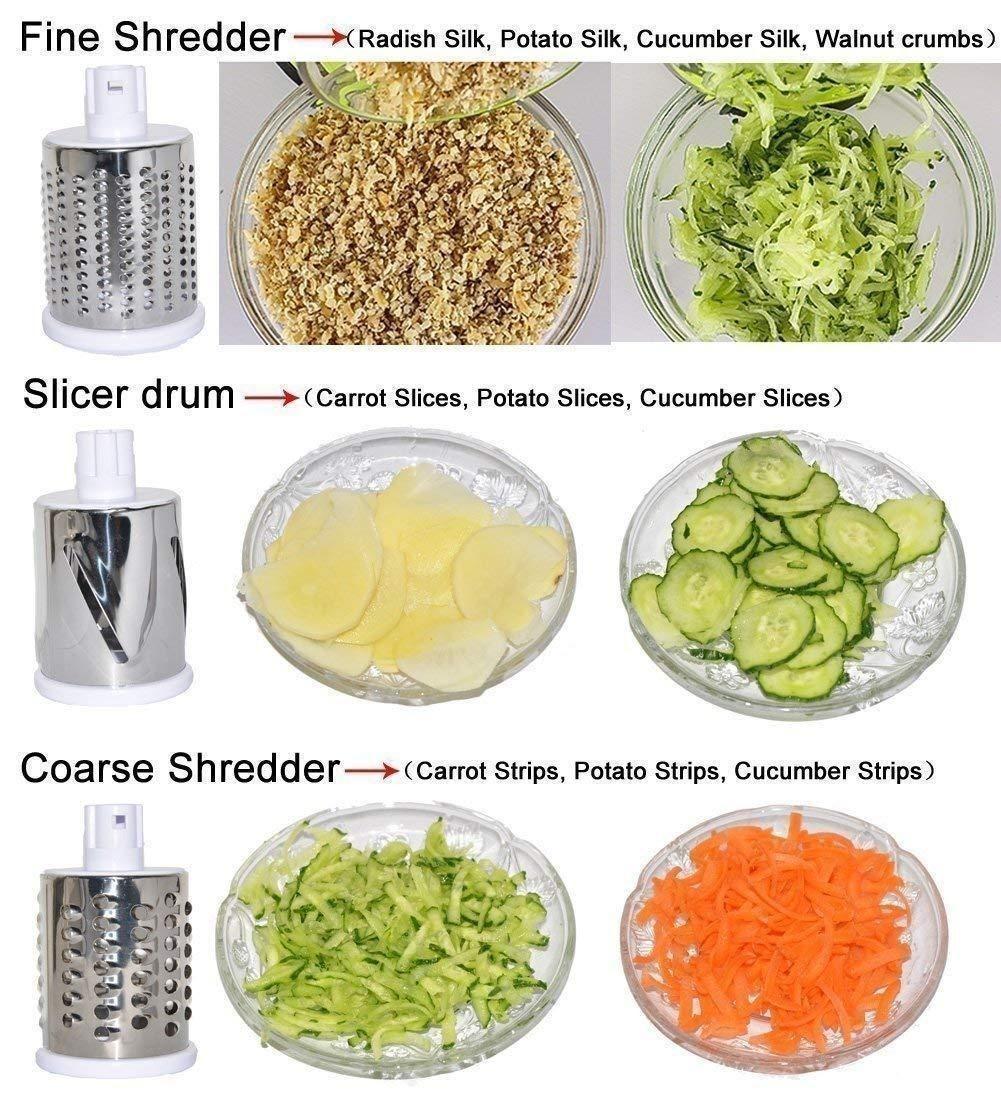 4-in-1 Rotary Drum Vegetable Grater & Slicer | Multifunctional Kitchen Tool