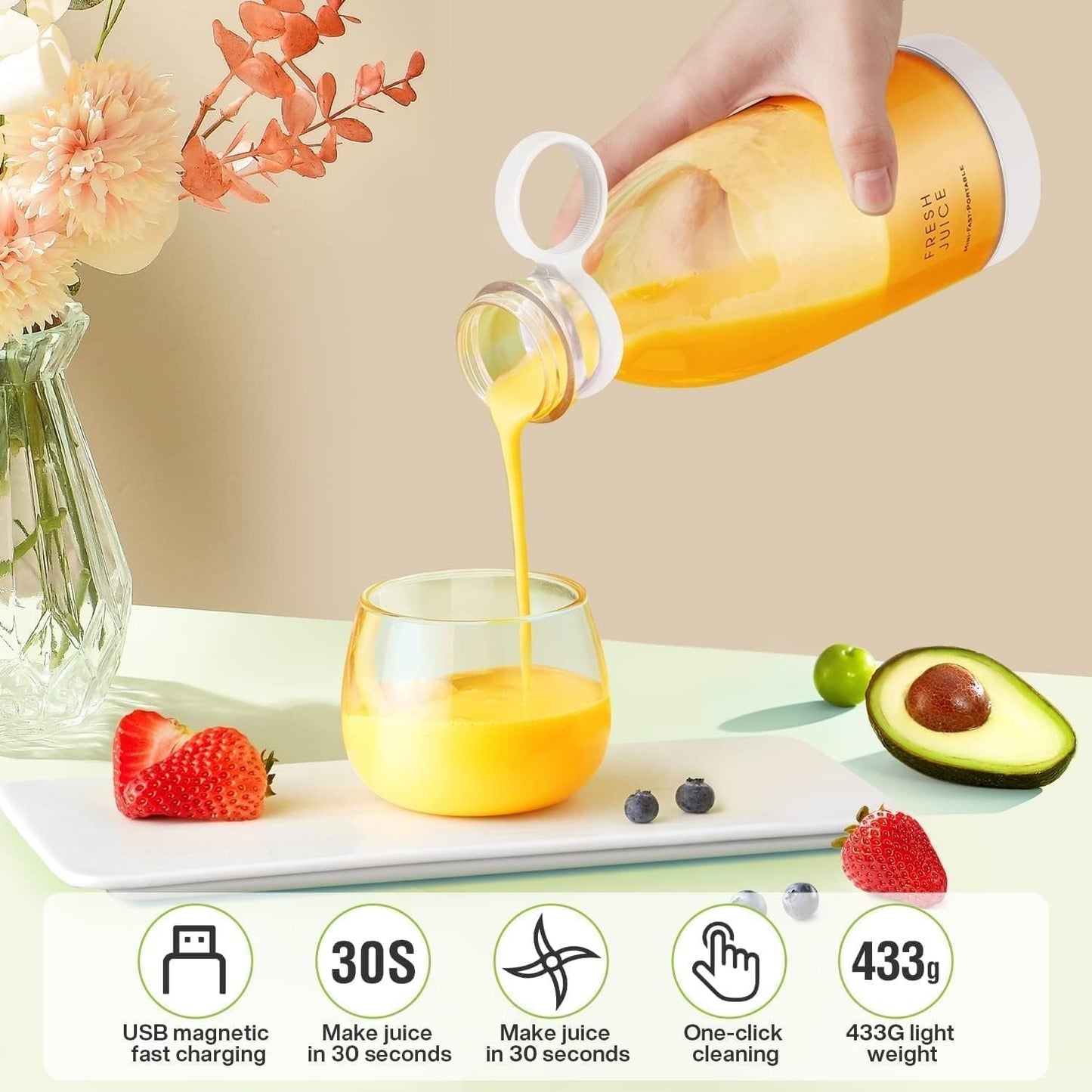 Traveller Portable Mini Juice Blender – USB Rechargeable & Compact