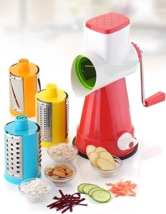 4-in-1 Rotary Drum Vegetable Grater & Slicer | Multifunctional Kitchen Tool