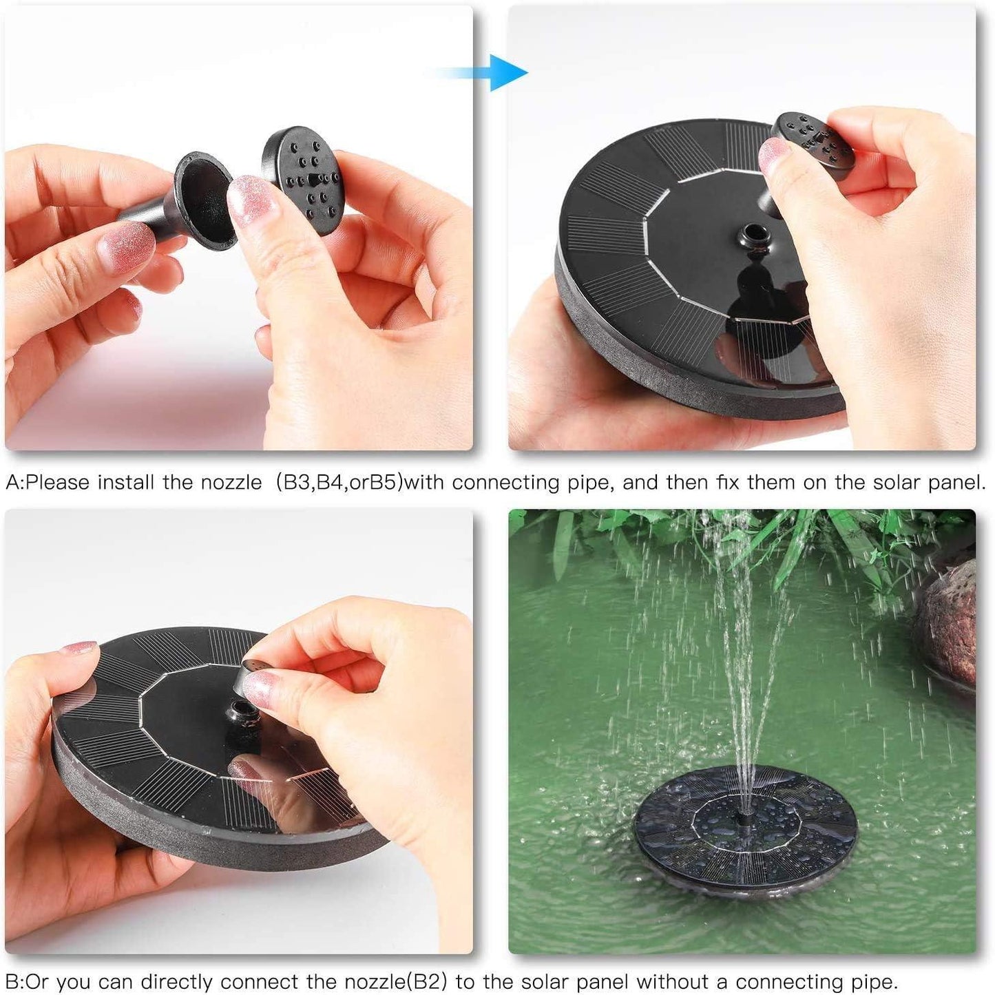 Fountain Solar Power Floating Water Pump | 7V 1.4W for Pool, Pond & Garden