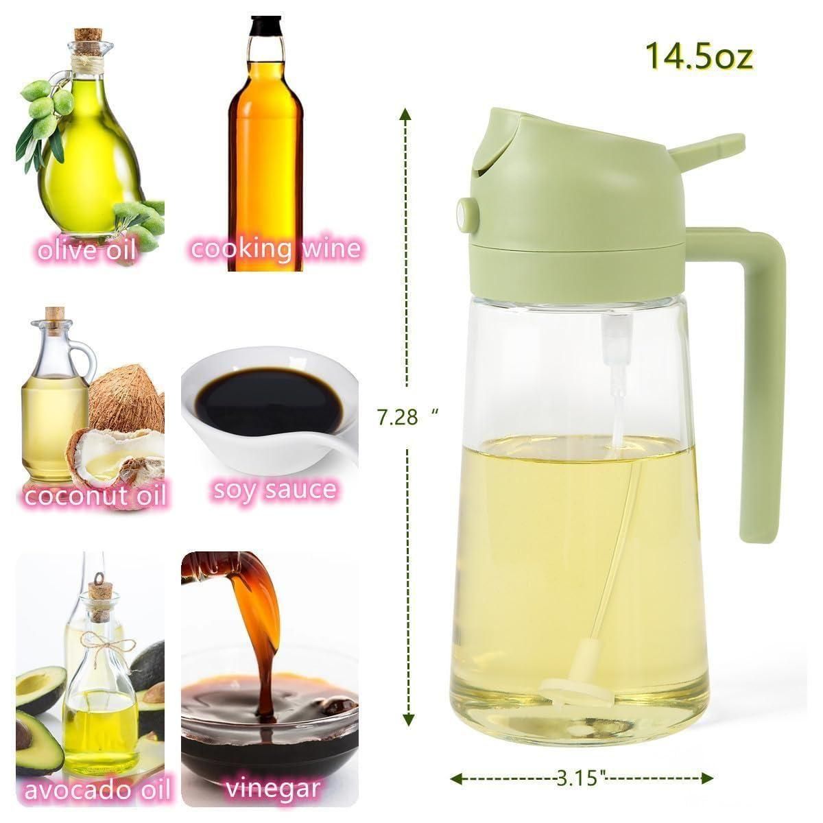 500ml Portable Glass Oil Sprayer & Dispenser | Dual Function for Cooking & BBQ